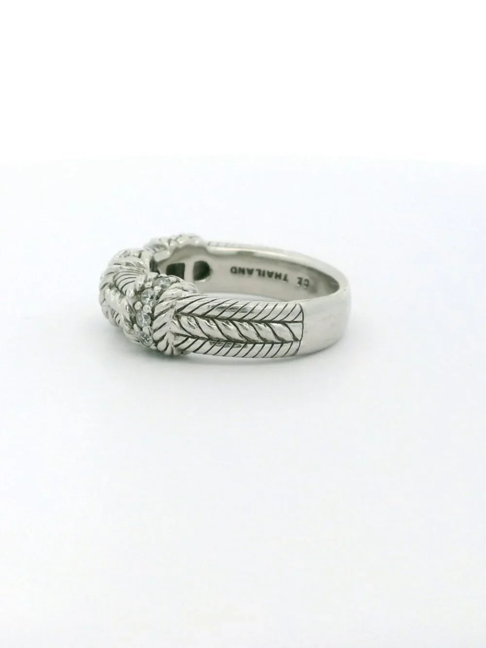 Judith Ripka Sterling Silver CZ Band Ring - Size 9
